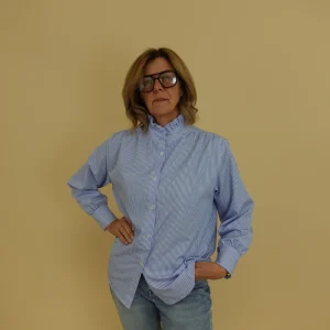 Camicia merletto blu