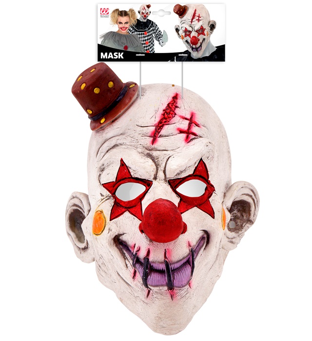 Maschera Killer Clown con mini cappello - immagine 3