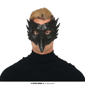 Mezza maschera gufo nera in eva