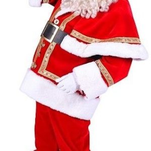 Costume da Babbo Natale deluxe in tessuto di velluto