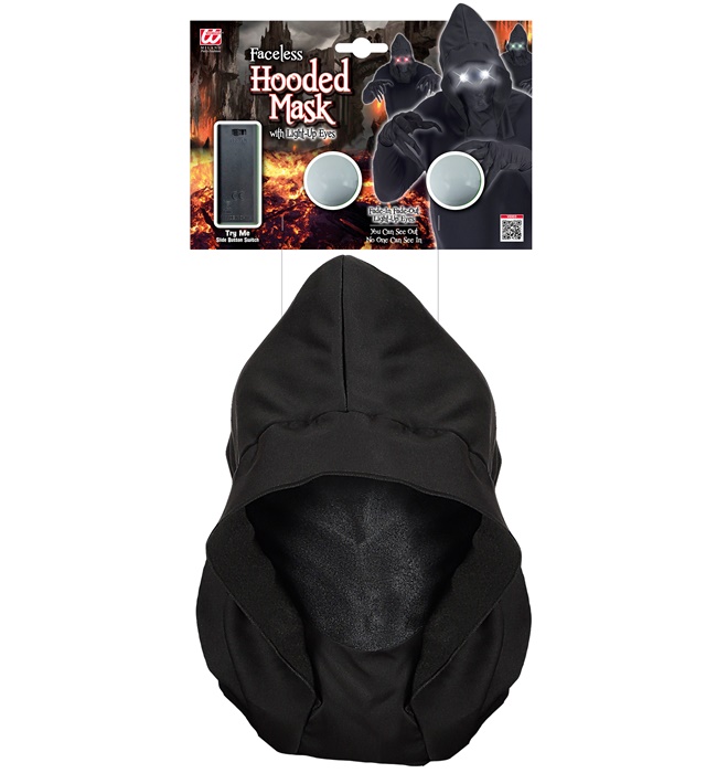 Maschera viso invisibile con cappuccio e occhi luminosi - immagine 3