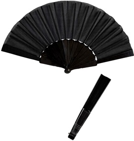 Ventaglio Nero in tessuto 23 cm