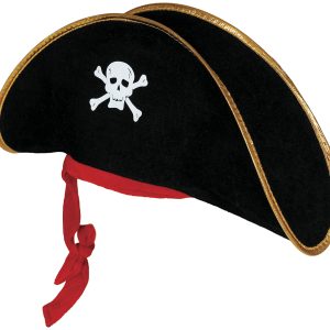 Cappello da Pirata in Velluto Nero