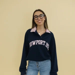 Felpa Newport Blu e Rosa