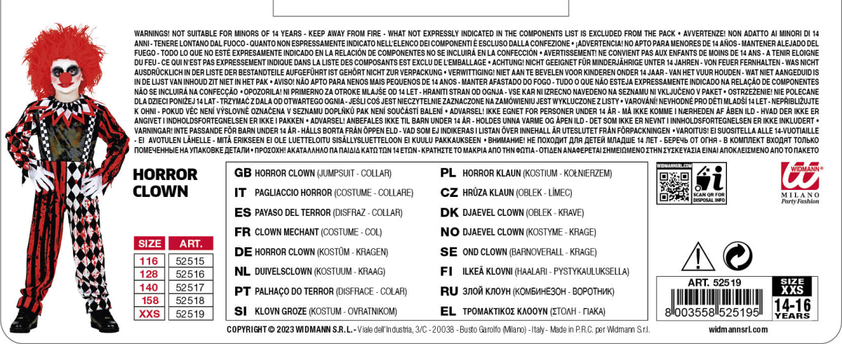 Costume da pagliaccio horror - immagine 5