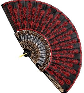 Ventaglio in pizzo rosso