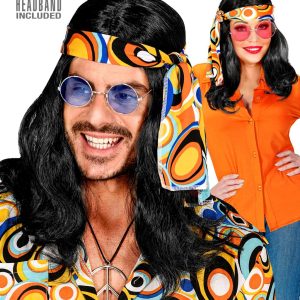 Parrucca anni 70 disco fever con fascia