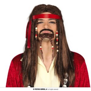 Parrucca Pirata con dread e pizzetto