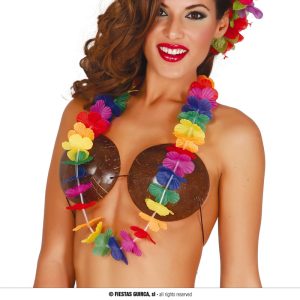 Collana hawaiana di fiori colorati