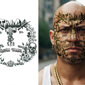 Tatuaggio Viso Thug Life (30x13cm)