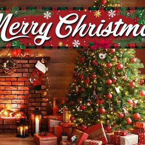 Striscione natalizio con scritta Buon Natale, in poliestere 290×50 Cm