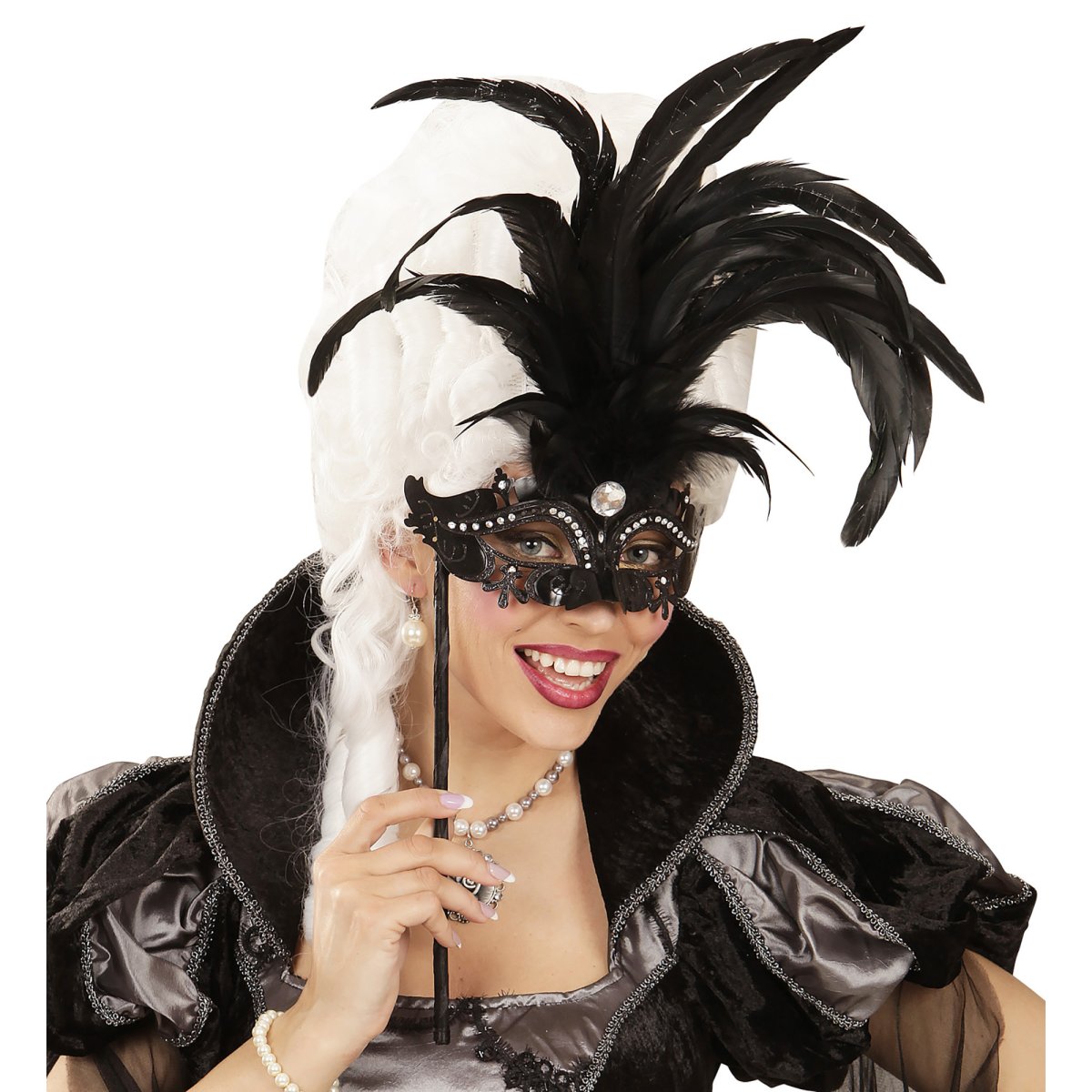 Maschera Marchesa con Bastoncino - immagine 3