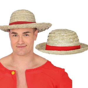 Cappello in paglia con nastro rosso