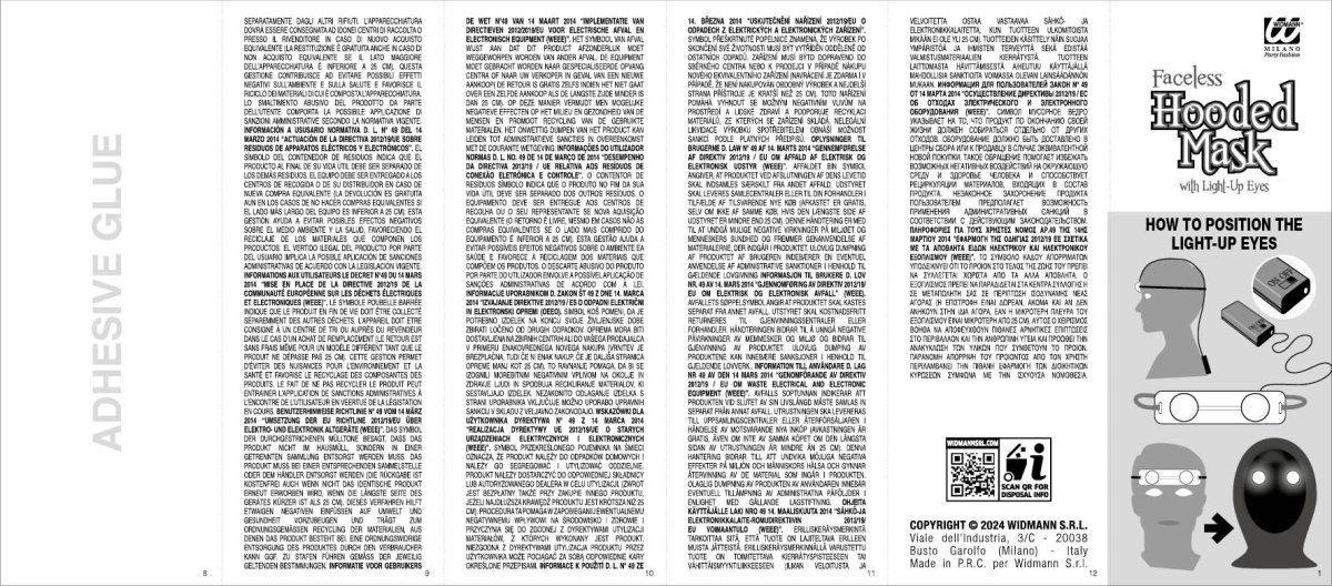 Maschera viso invisibile con cappuccio e occhi luminosi - immagine 5