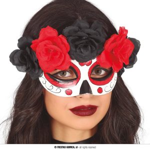 Maschera catrina con fiori