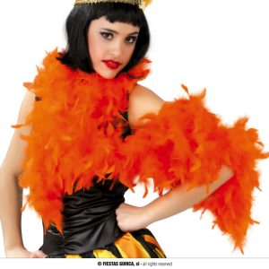 Boa di piume arancio cm 180