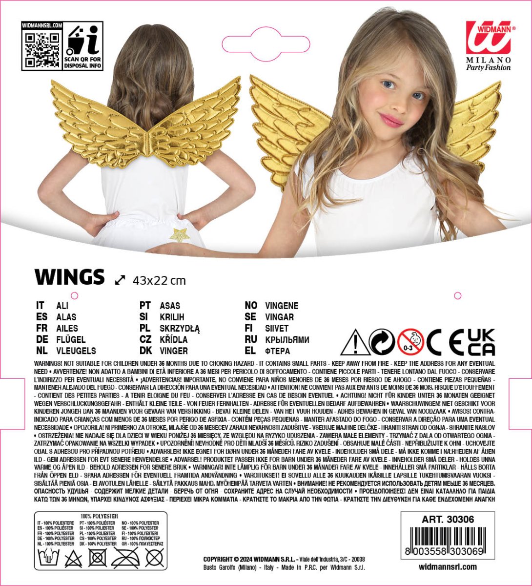 Ali d’angelo, 43×22 cm, oro in tessuto - immagine 5