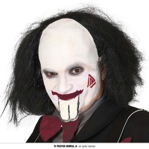 Parrucca calva con capelli neri