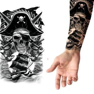 Tatuaggio pirata 14×30 cm per braccia