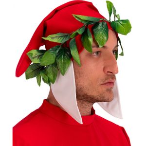 Copricapo Dante in tela con corona alloro