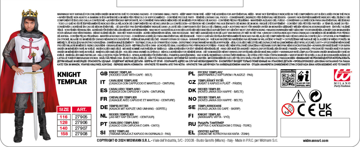Costume da bambino Cavaliere Templare - immagine 3