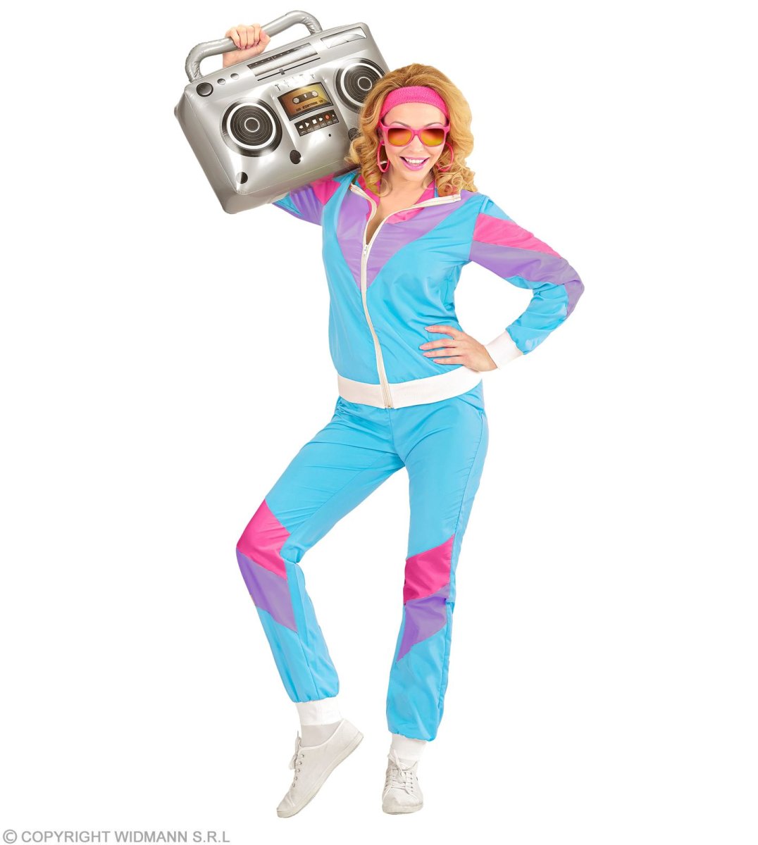 Costume tuta anni 80 Turchese - immagine 4