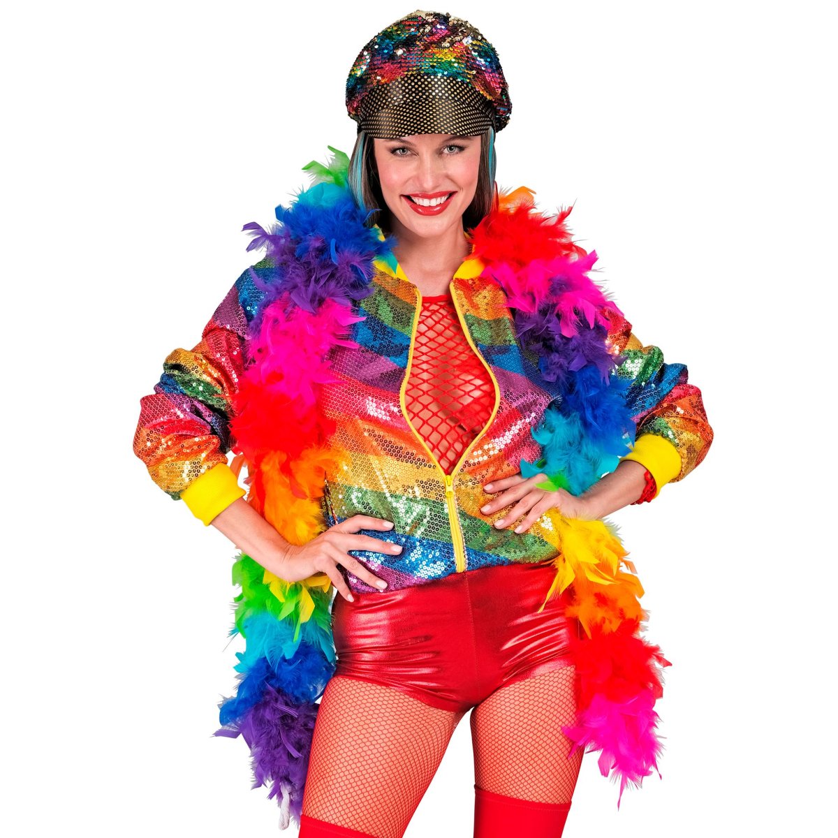 Boa di piume, arcobaleno circa cm180 - immagine 3