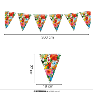 Festone Bandierina Pappagallo Hawaii 3mt