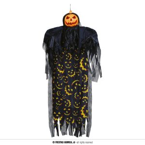 Decorazione zucca pendente cm 180 con luce