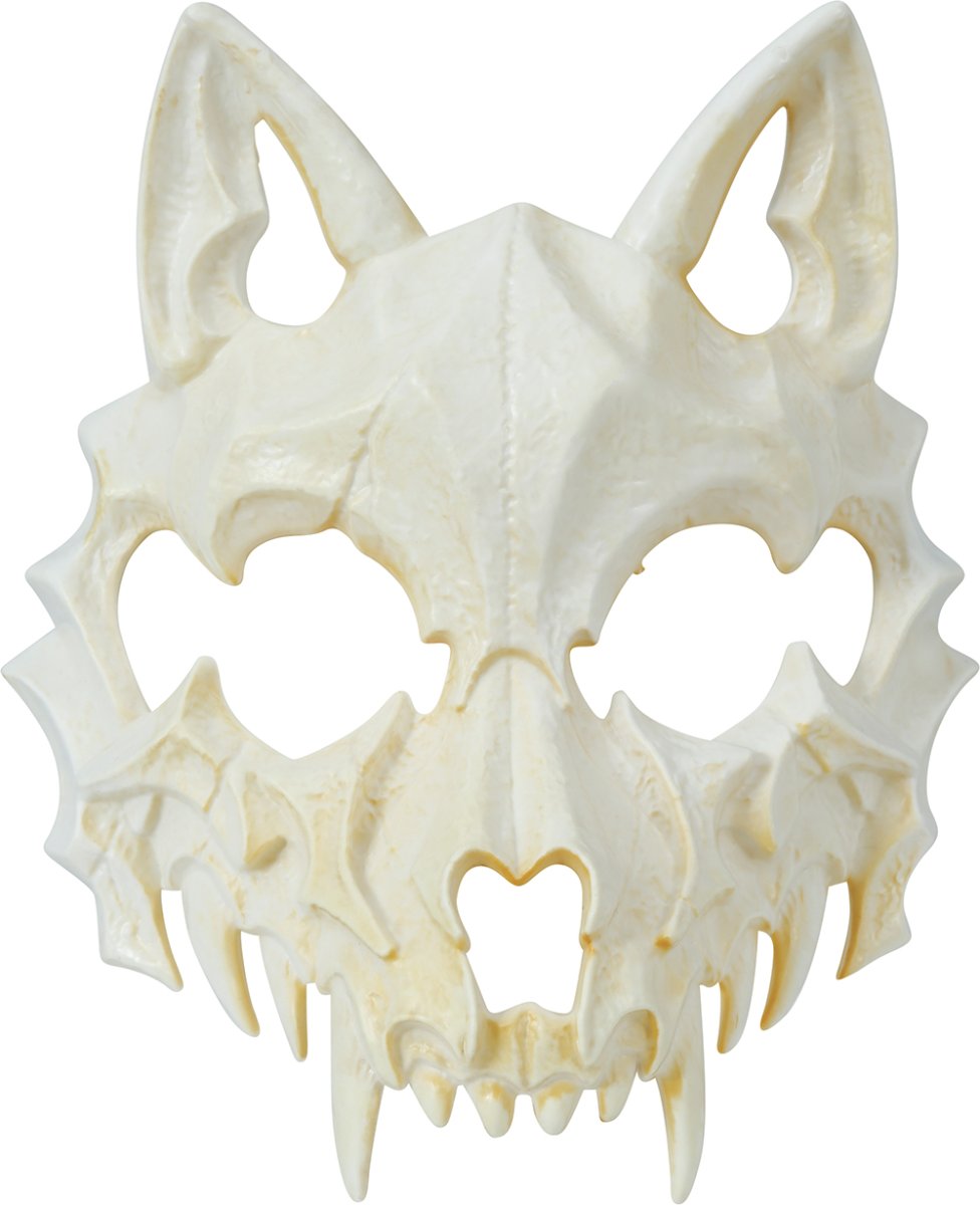 Maschera teschio di gatto spettrale per il viso di halloween - immagine 3