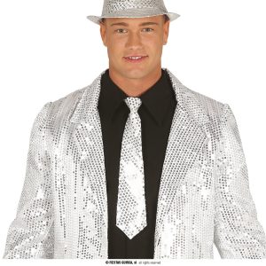 Cravatta in Paillettes Argento