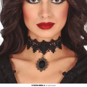 Girocollo con pietra nera