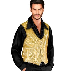 Gilet in paillettes oro