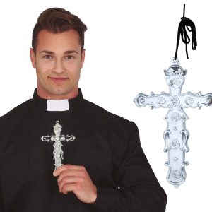 Croce religiosa argento 15 cm