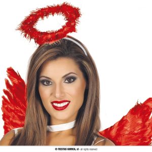 Cerchietto aureola da angelo rossa