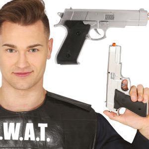 Pistola da agente argento 24 cm