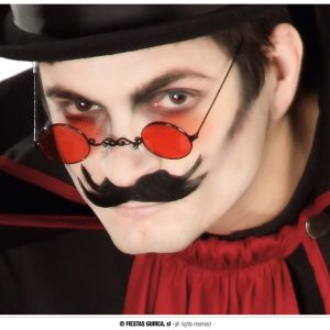 Occhiali jack lo squartatore tondi con lenti rosse iettatore