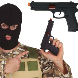 Pistola nera in plastica cm 24