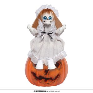 Bambola scheletro con palo per giardino 40 cm