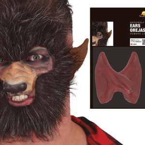 Orecchie uomo lupo marroni in lattice