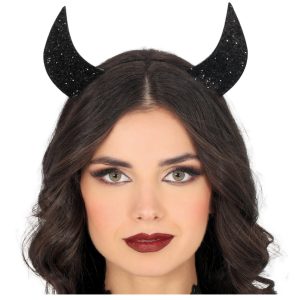 Cerchietto con Corna Nere Lucenti