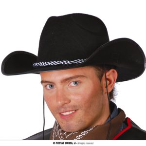Cappello da cowboy nero in feltro