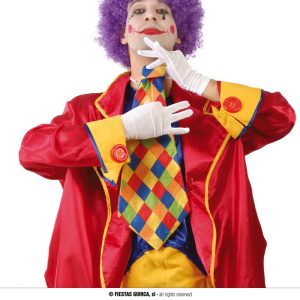 Maxi cravatta clown cravattone a scacchi 55cm