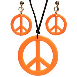 Set Collana E Orecchini Hippie arancio
