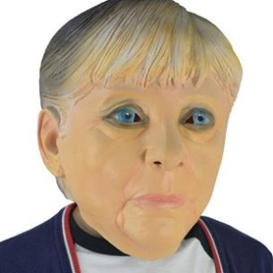 Maschera del cancelliere Tedesco Angela Merkel