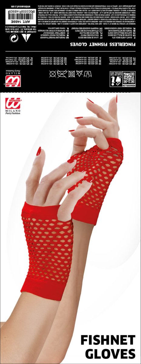 Guanti a rete senza dita rossi - immagine 3