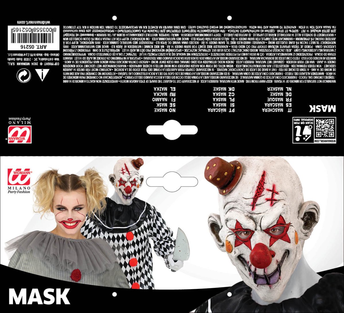 Maschera Killer Clown con mini cappello - immagine 4