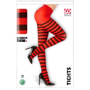 Collant rigati rosso e nero 70 den