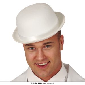 Bombetta in feltro bianca