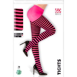 Collant rigati nero e rosa 70 den